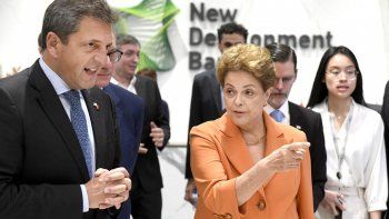 Dilma Rousseff, actual presidenta del BRICS junto a Sergio Massa. Dilma Rousseff, actual presidenta del BRICS junto a Sergio Massa.