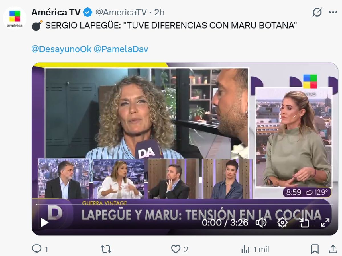 Sergio Lapegüe recordó con pesar la experiencia laboral con Maru Botana. Sergio Lapegüe recordó con pesar la experiencia laboral con Maru Botana. 