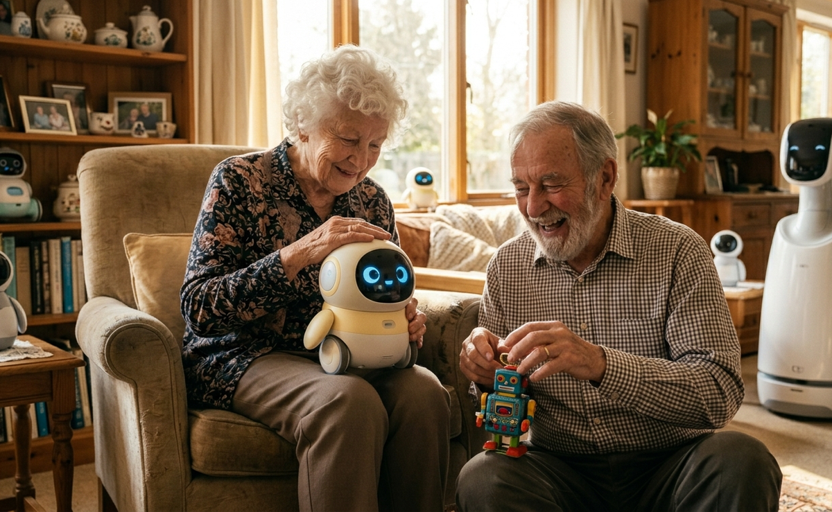 Los robots se entran en compañía, asistencia y monitoreo de salud. Los robots se entran en compañía, asistencia y monitoreo de salud.