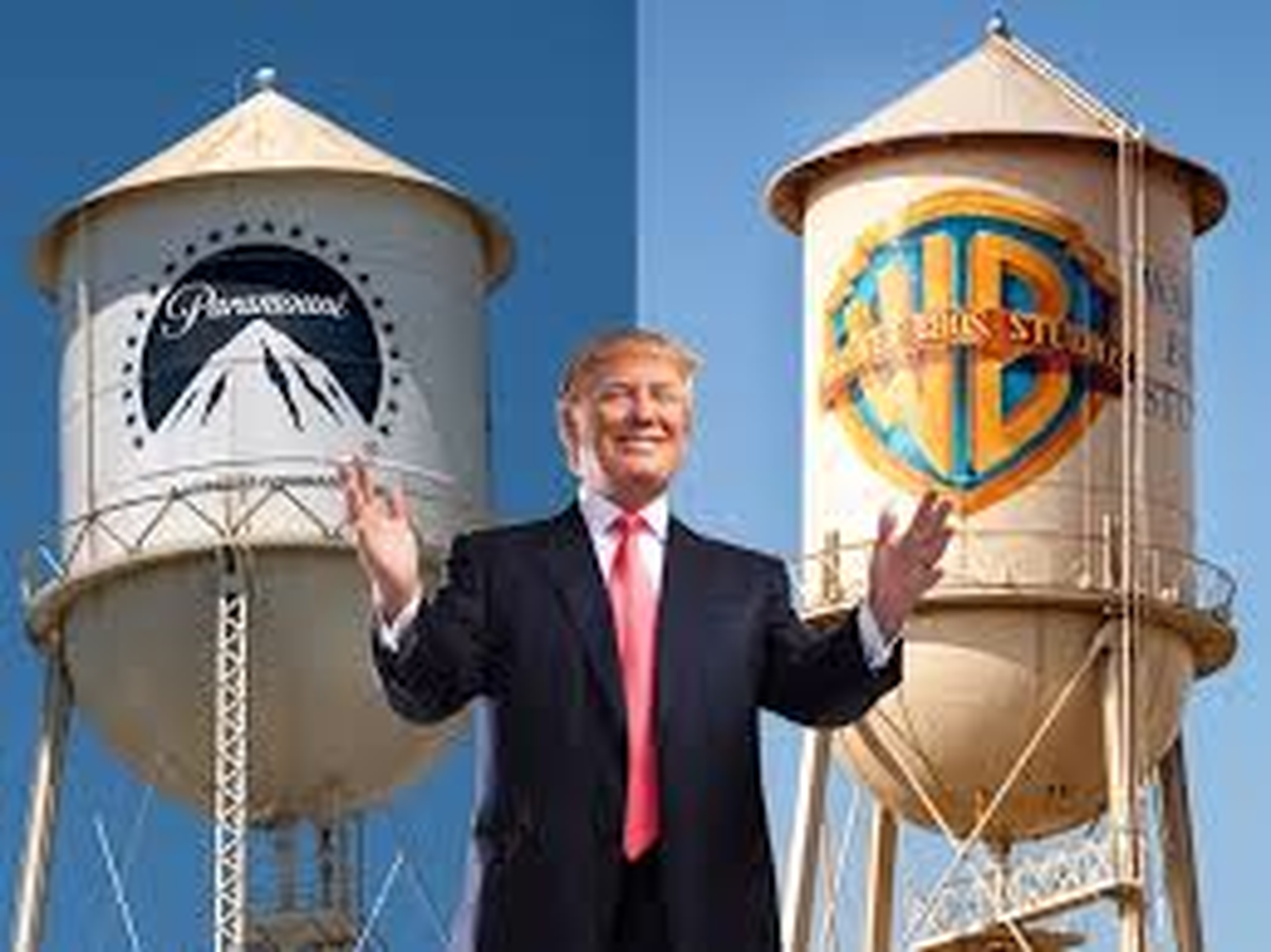 Trump festeja la oferta de Paramount para comprar Warner | FOTOMONTAJE Trump festeja la oferta de Paramount para comprar Warner | FOTOMONTAJE