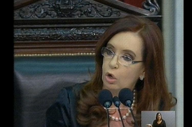Cristina en el Congreso. (Foto: Captura de TV)