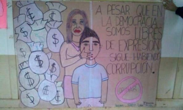 El dibujo de los estudiantes que molestó a las militantes de La Cámpora. Las denunciantes realizaron, también, una denuncia al Ministerio de Educación provincial y enviaron una carta a Cristina Fernández para que conociera la situación