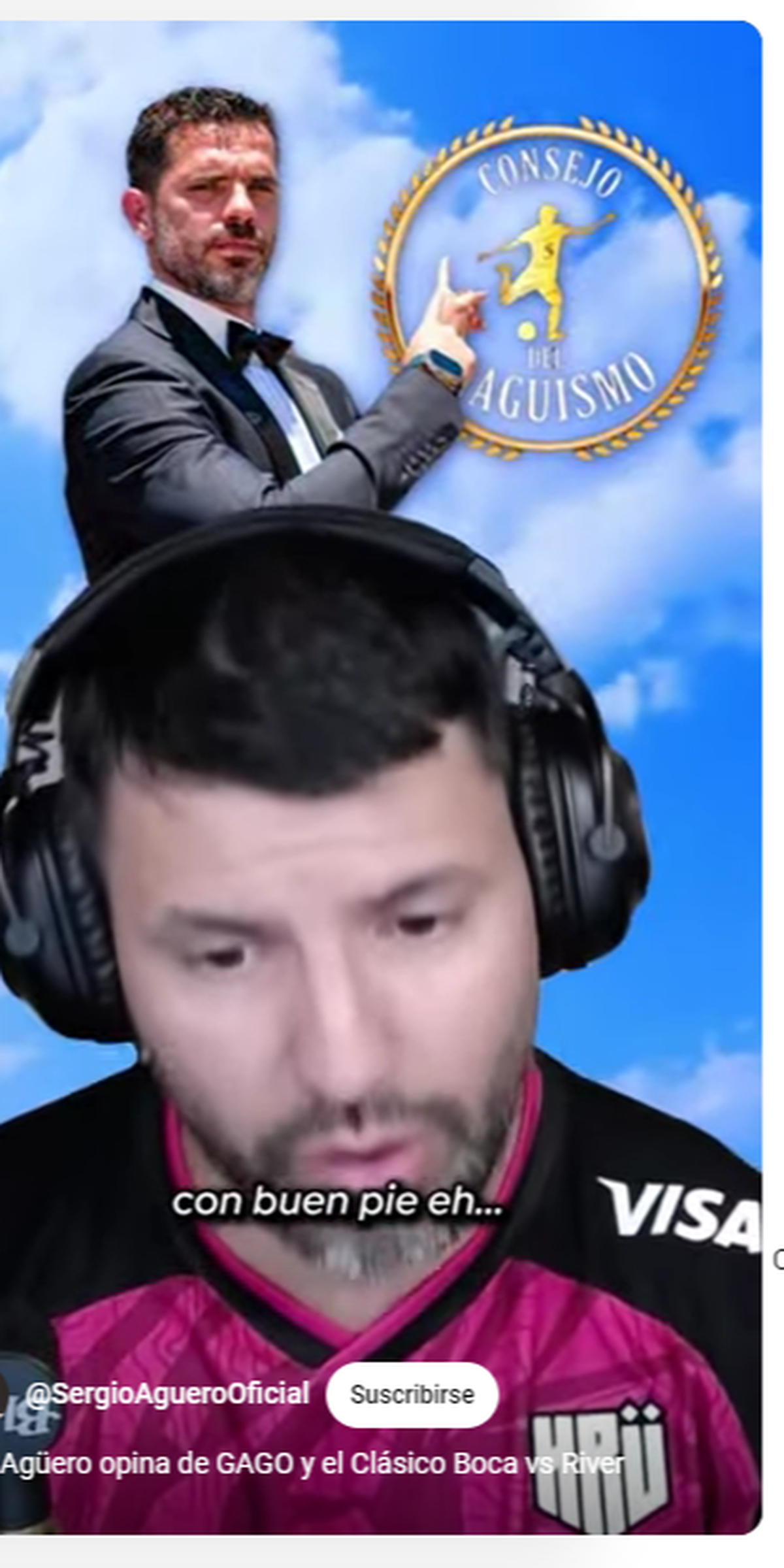 Kun Agüero, en su canal de streaming Kun Agüero, en su canal de streaming