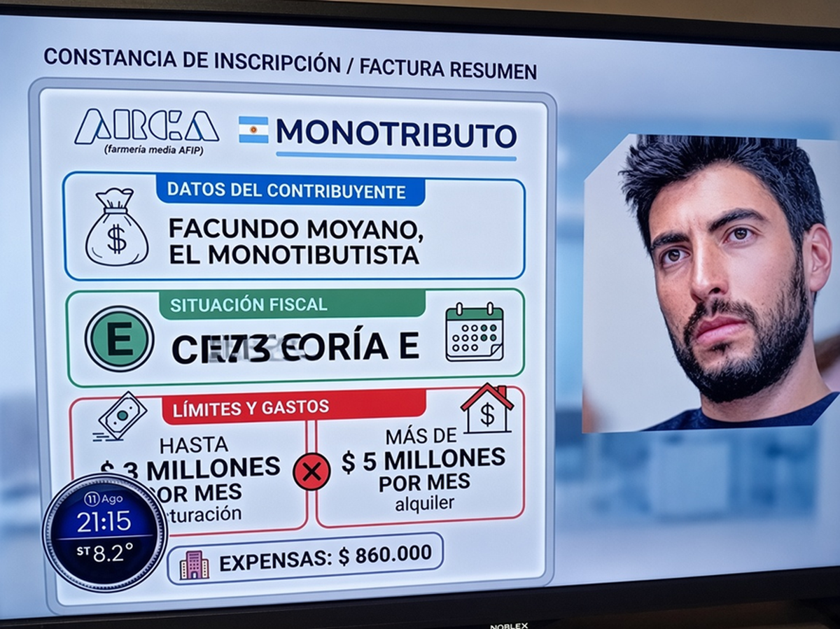 Facundo Moyano es monotributista categor&iacute;a E, seg&uacute;n revel&oacute; el canal de noticias TN
