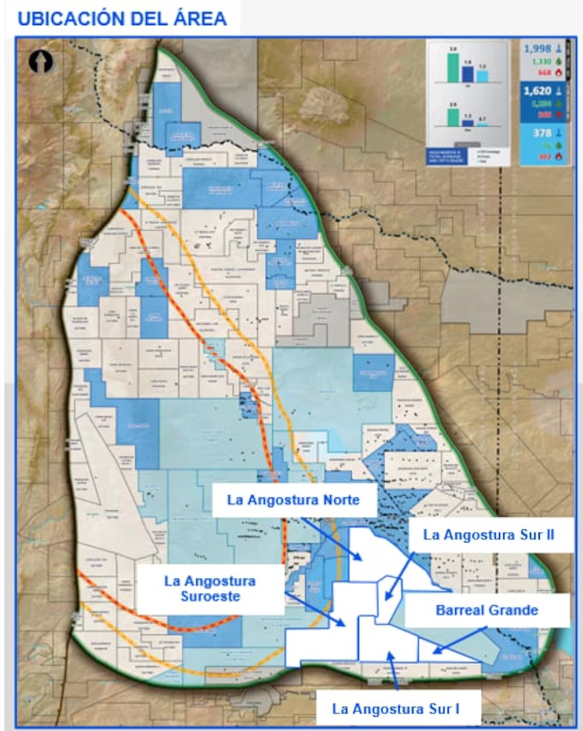 Plano de la zona donde invertirá la petrolera argentina (Foto YPF) Plano de la zona donde invertirá la petrolera argentina (Foto YPF)