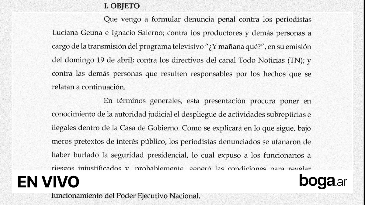 Parte de la denuncia realizada por Casa Militar. Fuente: X Parte de la denuncia realizada por Casa Militar. Fuente: X