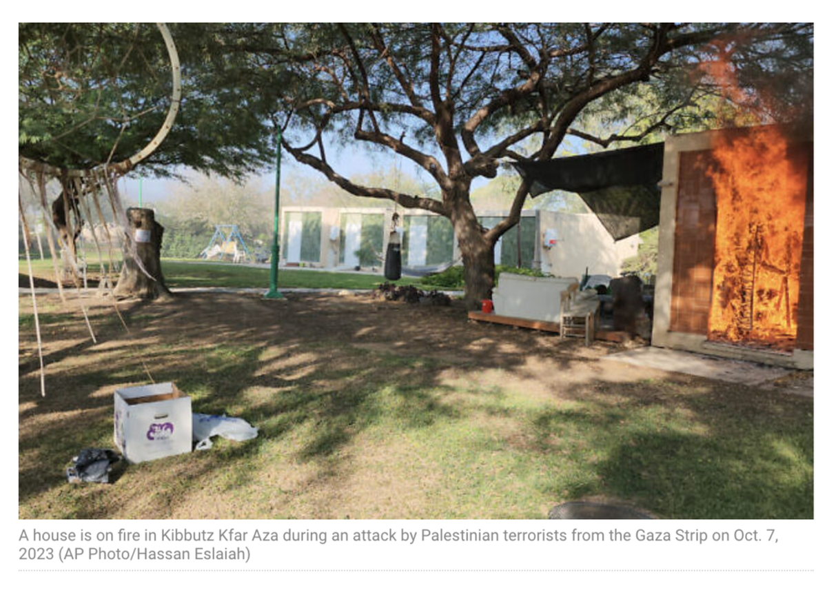 Casa en llamas en Kibutz kfar aza durante el ataque a Hamas: Foto AFP de Hassan Eslaiah. Casa en llamas en Kibutz kfar aza durante el ataque a Hamas: Foto AFP de Hassan Eslaiah.