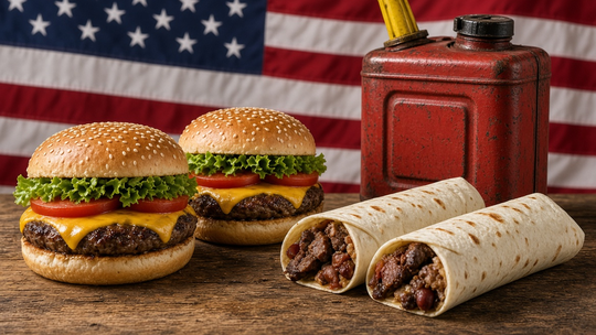 Hamburguesas, burritos y galón de nafta en Estados Unidos