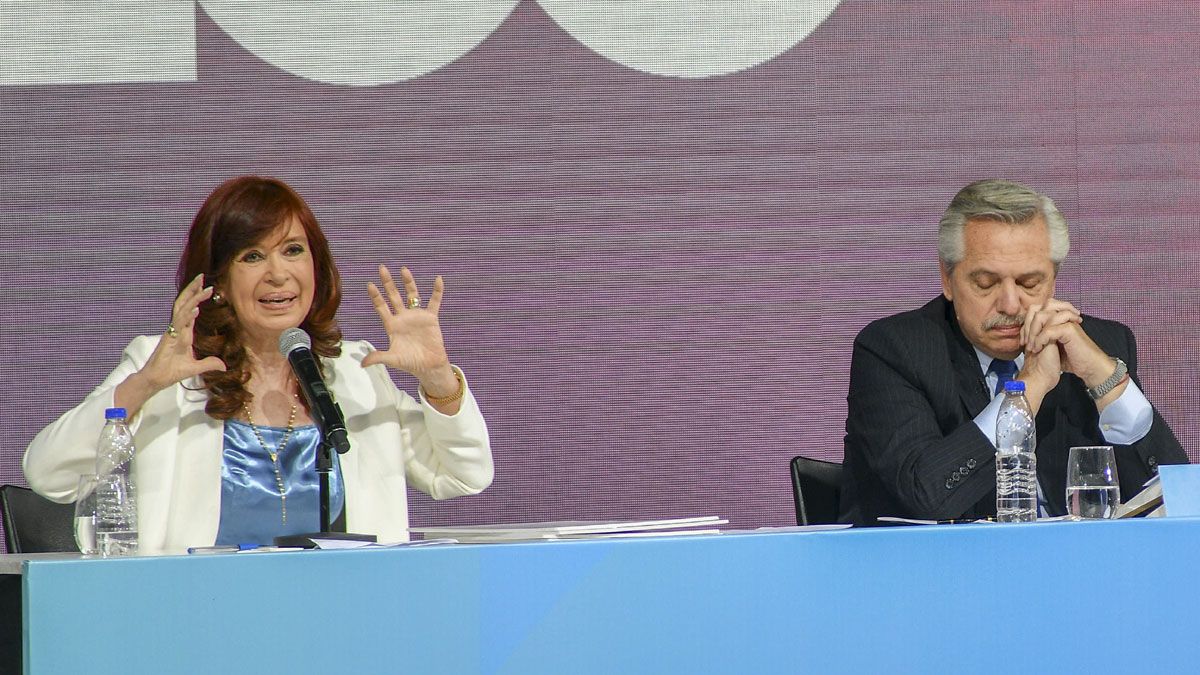 CFK y Alberto, en el último acto que compartieron, el 3 de junio de 2022 (NA).