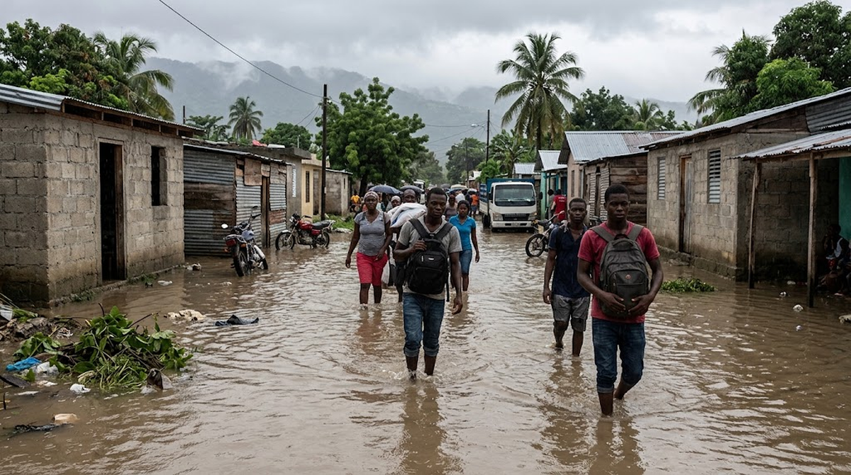 Las inundaciones dejaron calles y viviendas bajo el agua, destruyendo casas y provocando deslizamientos en distintas zonas de Haití. Las inundaciones dejaron calles y viviendas bajo el agua, destruyendo casas y provocando deslizamientos en distintas zonas de Haití.