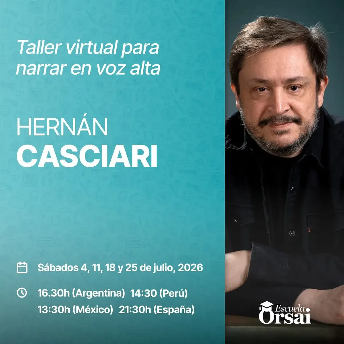 La nueva propuesta del escritor Hernán Casciari: un taller virtual para narrar en voz alta. La nueva propuesta del escritor Hernán Casciari: un taller virtual para narrar en voz alta.