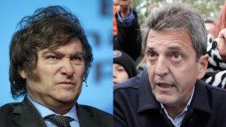 Javier Milei y Sergio Massa.&nbsp; ¿Balotaje entre ambos en noviembre?