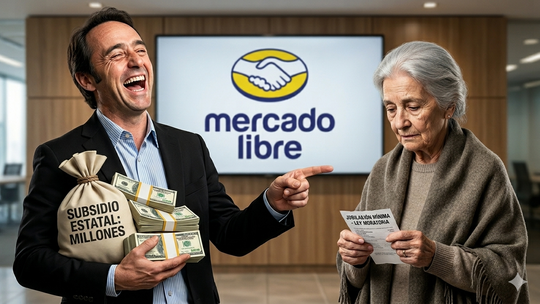 Marcos Galperín mostró su hipocresía burlándose de una abuela por no haber aportado, pero Mercado Libre cobra millones del Estado. ¿Libre mercado o planero VIP? Foto: Gemini Marcos Galperín mostró su hipocresía burlándose de una abuela por no haber aportado, pero Mercado Libre cobra millones del Estado. ¿Libre mercado o planero VIP? Foto: Gemini