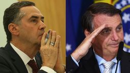 El juez Roberto Barroso, titular del Tribunal Superior Electoral (TSE) y el presidente brasileño Jair Bolsonaro.&nbsp;
