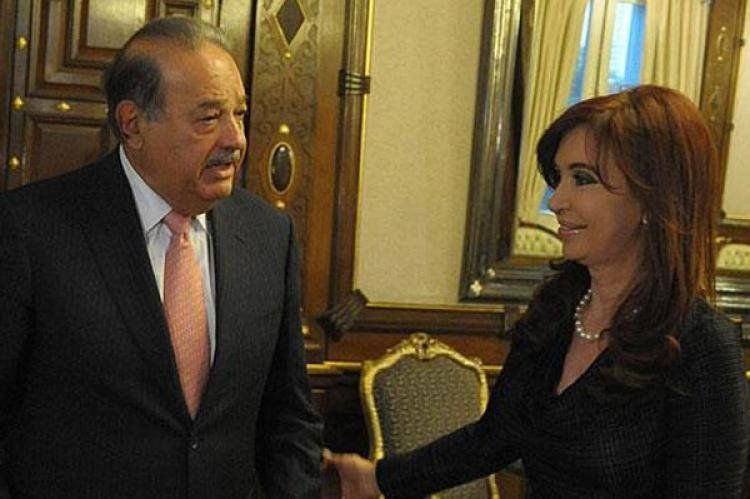 Cristina con Slim. (Foto de archivo)
