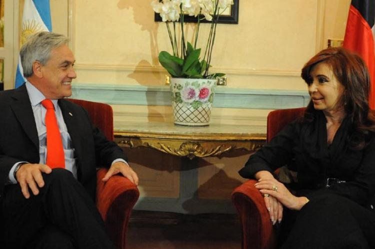 Sebastián Piñera y Cristina Fernández, durante uno de sus últimos encuentros.