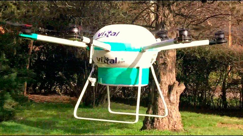 El drone de Vittal en acción.