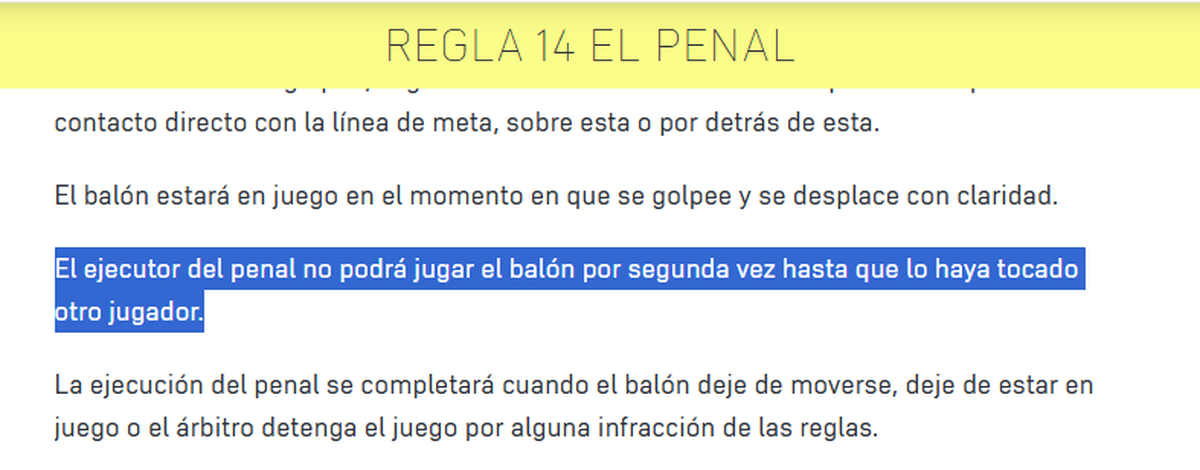 Regla 14 del Reglamento IFAB Regla 14 del Reglamento IFAB