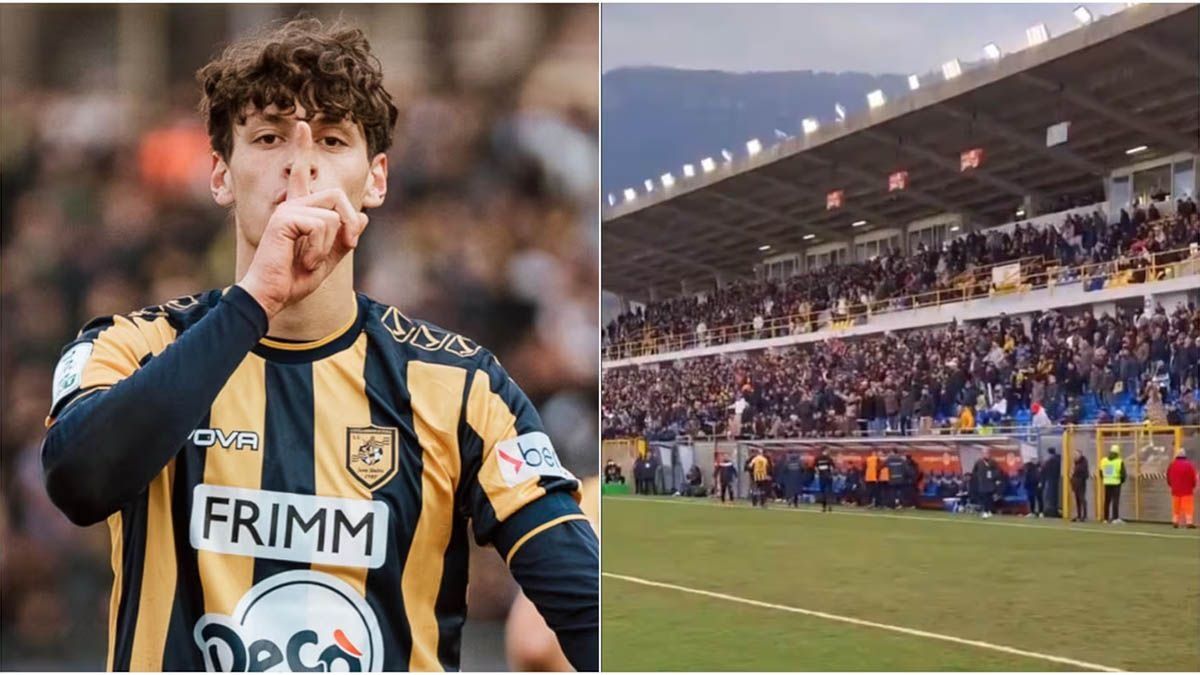 RomanoFloriani Mussolini, bisnieto de Benito Mussolini, convirtió un gol para el SocietaSportiva Juve Stabia y los hinchas realizaron el gesto fascista.
