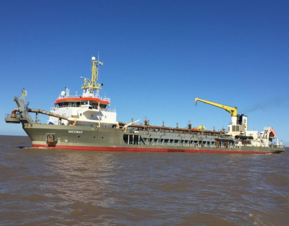 El canal Martín García, apuntado por Jan De Nul. El canal Martín García, apuntado por Jan De Nul. 