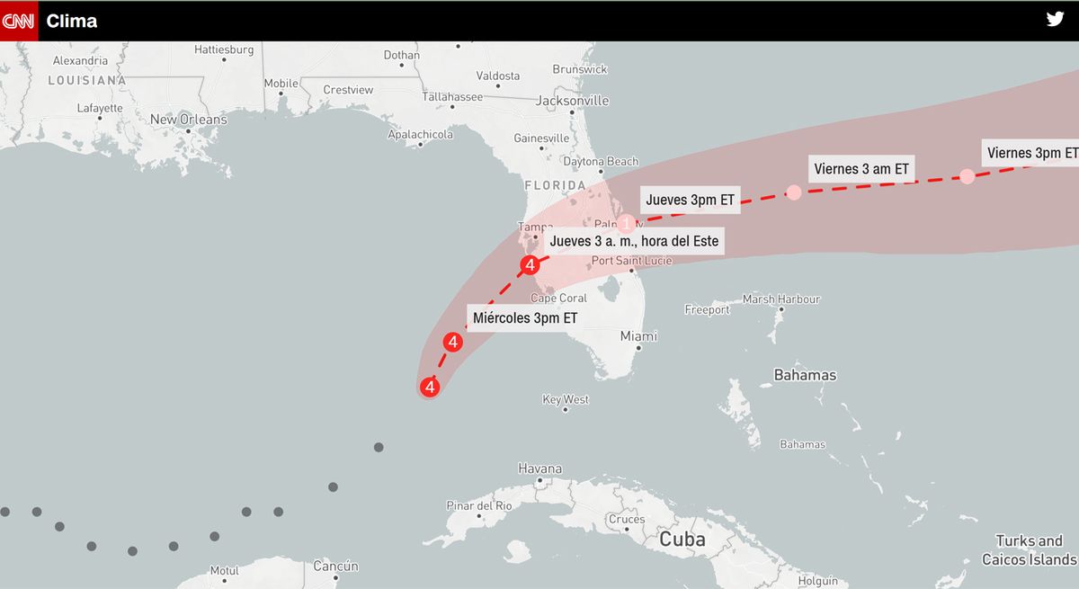 CNN explicó la trayectoria del huracán 'Milton'. CNN explicó la trayectoria del huracán 'Milton'.