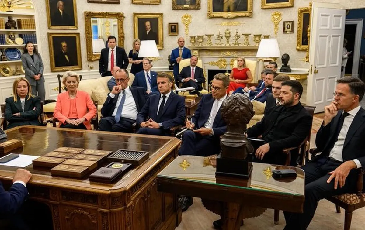 La reciente reunión de Trump con Zelensky y los líderes europeos | GENTILEZA AP NEWS La reciente reunión de Trump con Zelensky y los líderes europeos | GENTILEZA AP NEWS