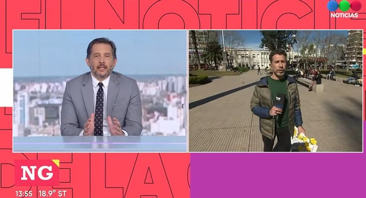 Daniel Roggiano realizaba un informe meteorológico para Telefe cuando una mujer irrumpió frente a las cámaras, lo increpó y convirtió el móvil de Telefe en una escena insólita. Foto: Telefe Daniel Roggiano realizaba un informe meteorológico para Telefe cuando una mujer irrumpió frente a las cámaras, lo increpó y convirtió el móvil de Telefe en una escena insólita. Foto: Telefe