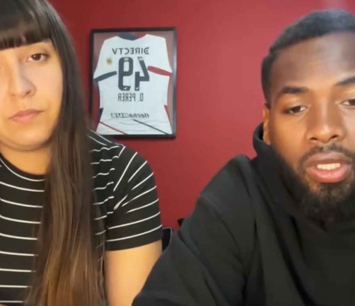 Captura de pantalla del video que grabó Perea junto a su mujer Captura de pantalla del video que grabó Perea junto a su mujer