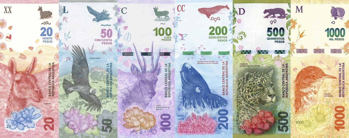 Escala de billetes anteriores a $1000 con menor valor de compra