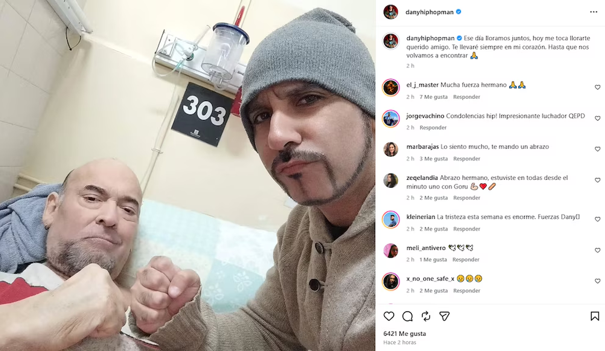 Hip Hop Man también lo despidió en sus redes. Días atrás, había partido el Teniente Murphy. Foto: Instagram Hip Hop Man también lo despidió en sus redes. Días atrás, había partido el Teniente Murphy. Foto: Instagram