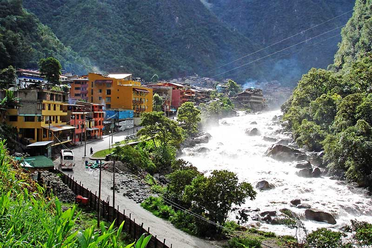 El pueblo Aguas Calientes, cercano a Machu Picchu.