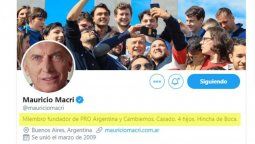 altText(Macri cambió su bio de Twitter y omite que fue Presidente)}