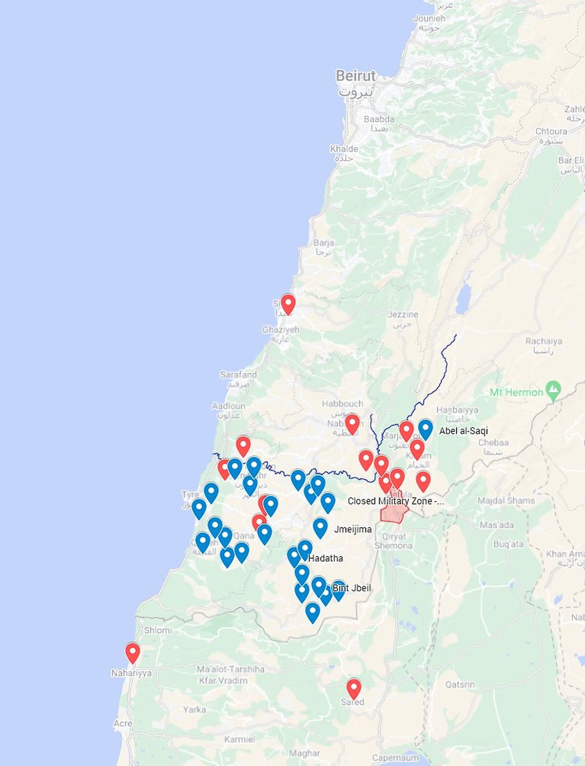 Israel exige que dos docenas de aldeas del sur del Libano deben evacuarse e ir al norte del rio Awali.