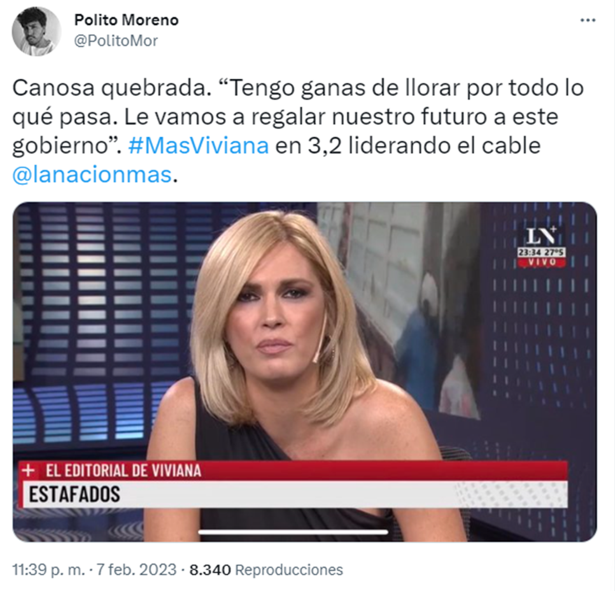 Canosa alcanzó picos superiores a los de su debut. 