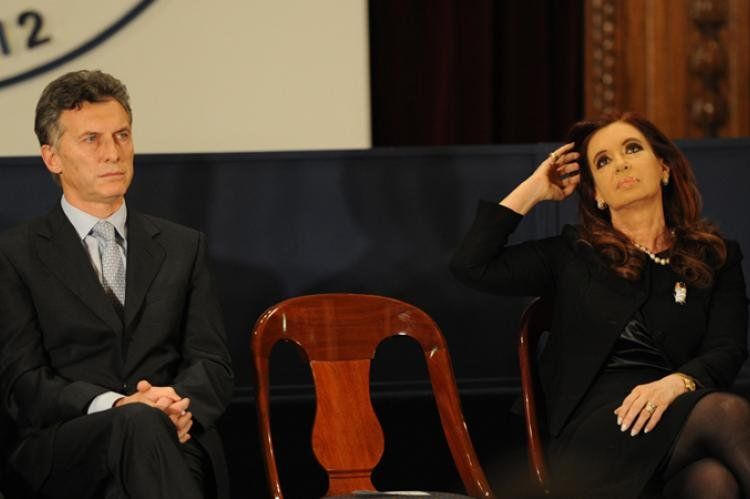 Mauricio Macri y Cristina Fernández en una de las pocas fotos oficiales juntos.