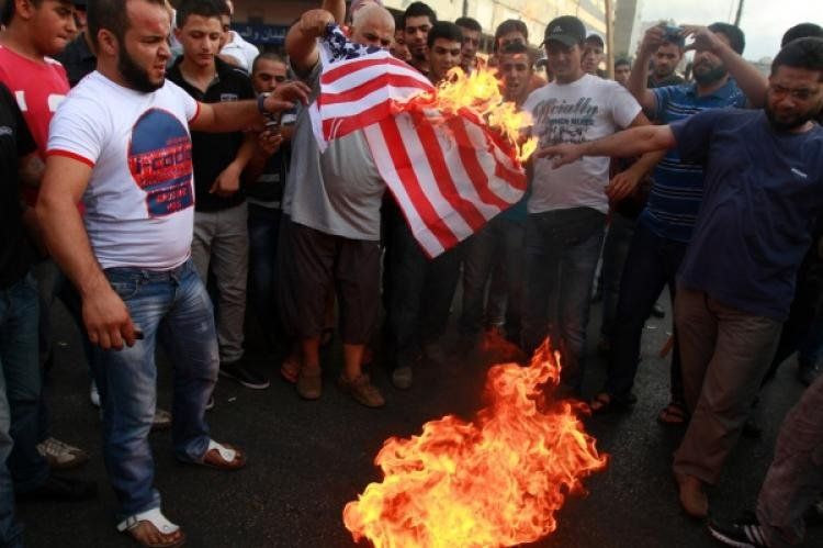 Protesta contra el film antiislámico La Inocencia de los Musulmanes.