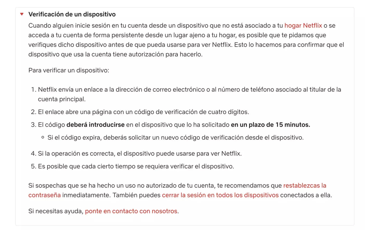 Cómo verificar un dispositivo en Netflix.