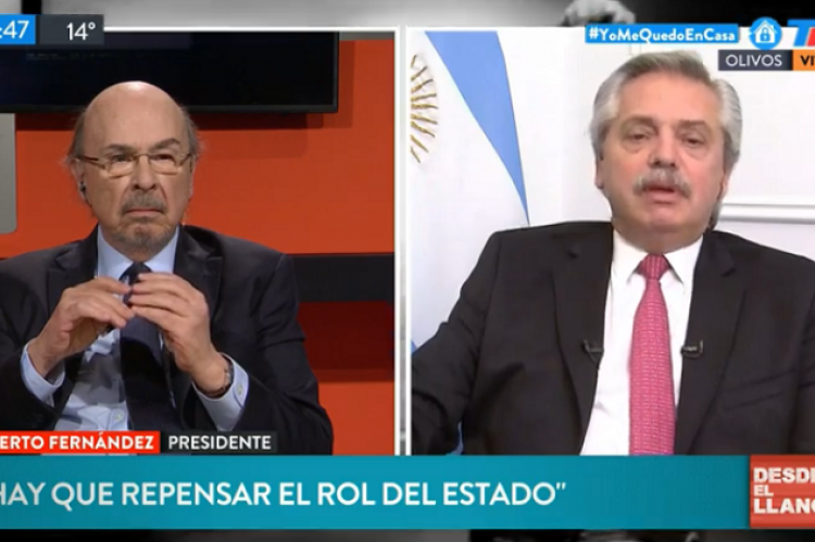 El Presidente de la nación, en entrevista con TN.