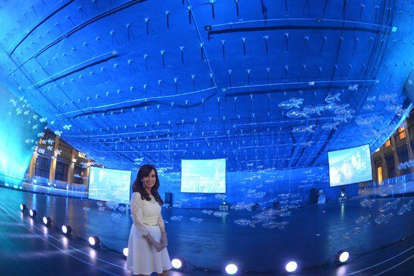 Cristina, al inaugurar el Centro Cultural Néstor Kirchner (Foto NA)
