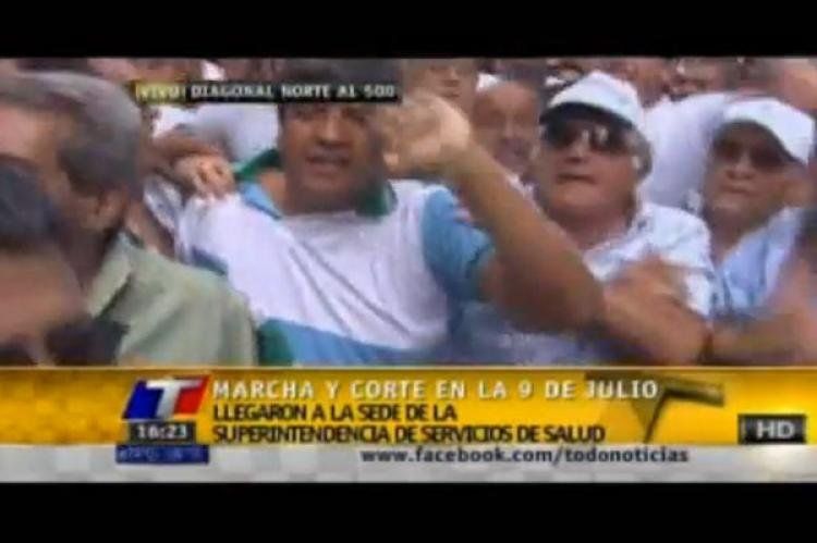 Pablo Moyano junto a Luis Barrionuevo. (Foto: Captura de TV)