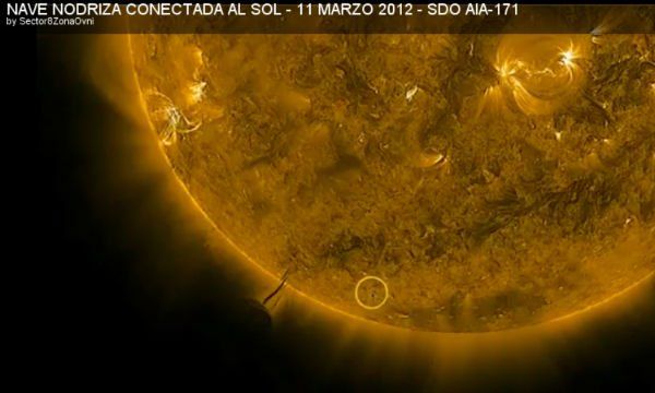 ¿Nave nodriza conectada al sol?