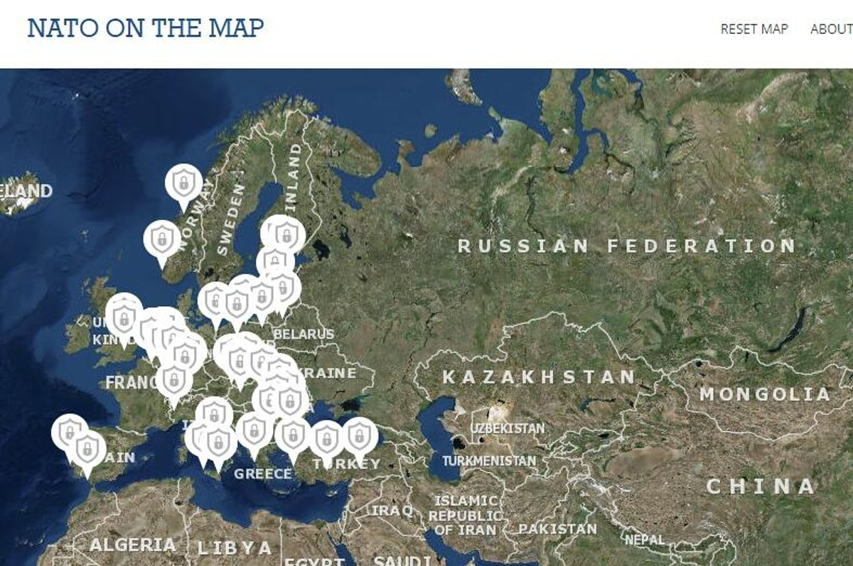 Bases militares de la OTAN esparcidas por Europa.