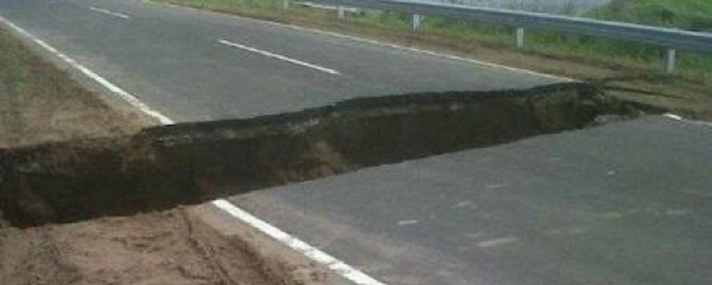 Imagen de la ruta Néstor Kirchner a sólo 20 días de su inauguración.