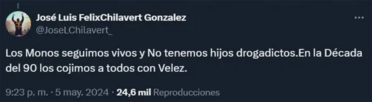 José Luis Félix Chilavert publicó un repudiable posteo tras conocerse la muerte de César Luis Menotti pero el demoledor archivo del exDT lo dejó expuesto. José Luis Félix Chilavert publicó un repudiable posteo tras conocerse la muerte de César Luis Menotti pero el demoledor archivo del exDT lo dejó expuesto.