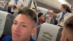 El plantel de Boca celebróhasta la madrugada la obtención de la Copa Argentina pero recibieron un durísimoreto por parte de una azafata.