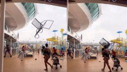 Crucero en Miami: Terror por temporal y reposeras volando