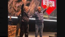 Javier Milei y Sebastián Pareja en el escenario de la Derecha Fest.
