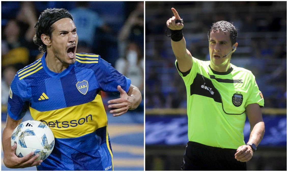 Boca vs San Lorenzo, Pablo Echavarría y Edinson CavaniFOTO NA