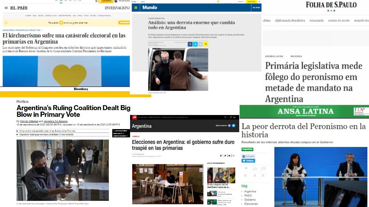 Medios internacionales hicieron eco de la gran derrota del peronismo en las PASO 2021.