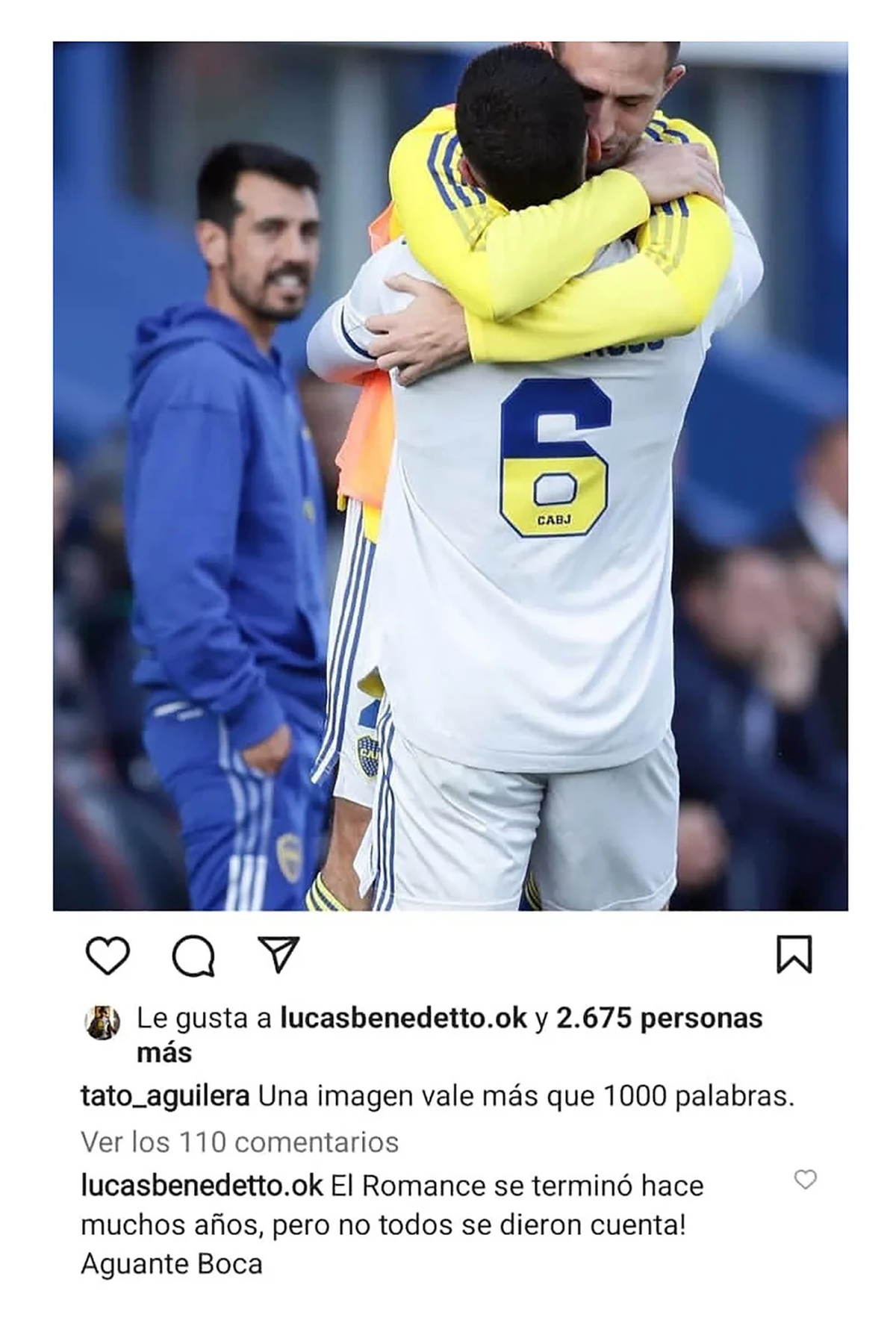 Lucas Benedetto alimentó más la interna en Boca Juniors con su mensaje para Juan Román Riquelme. (Imagen: Captura: @tato_aguilera).